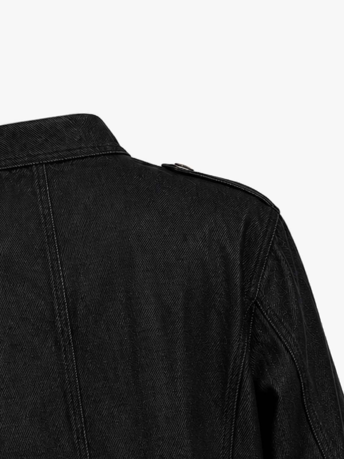 Vintage Militär-Jeansjacke mit silbernen Knöpfen - 2642
