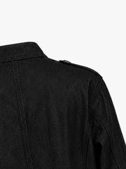 Vintage Militär-Jeansjacke mit silbernen Knöpfen - 2642