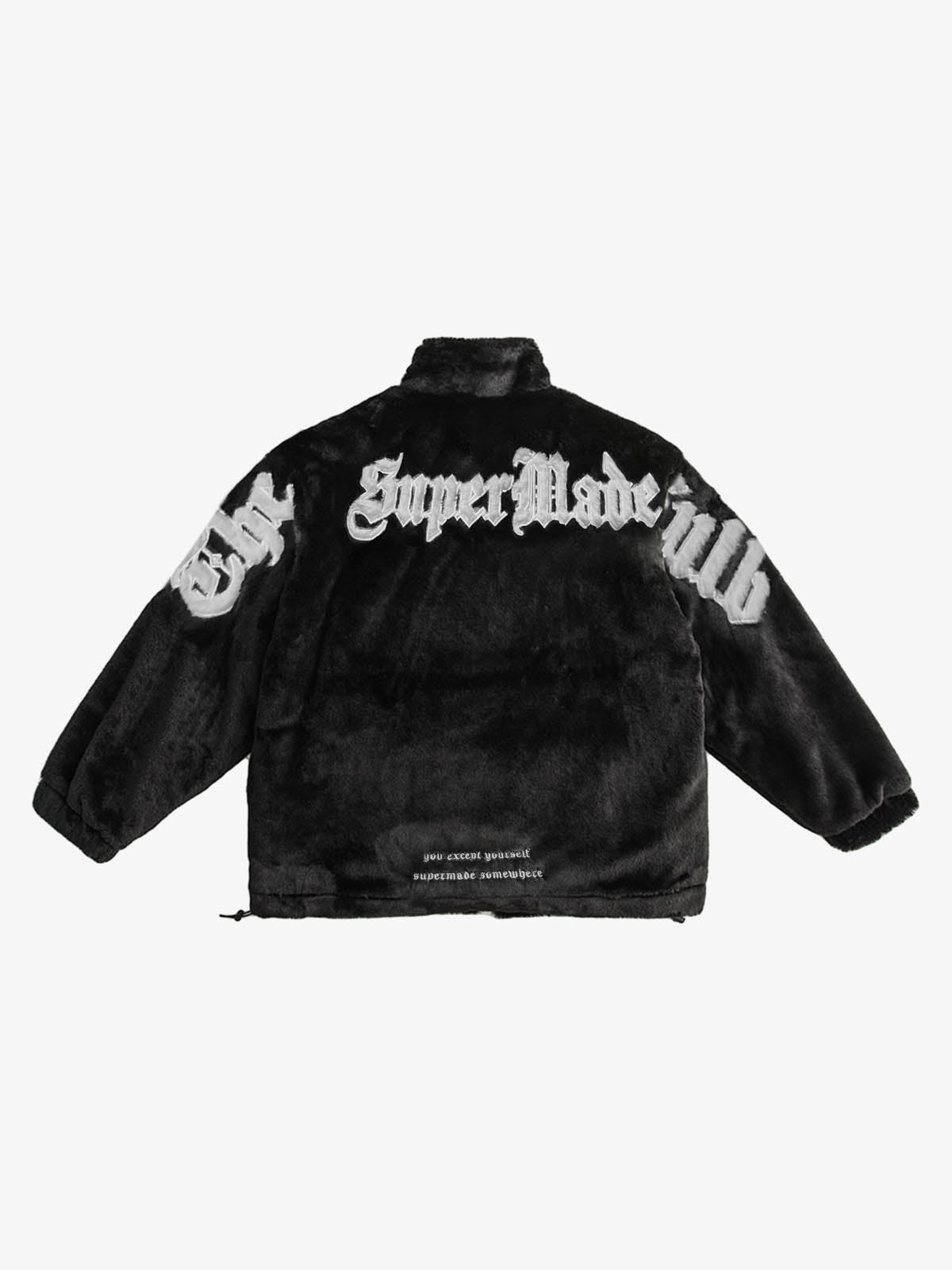 Thesupermade Street Letter Embroidered Fleece Jacket - 1838 