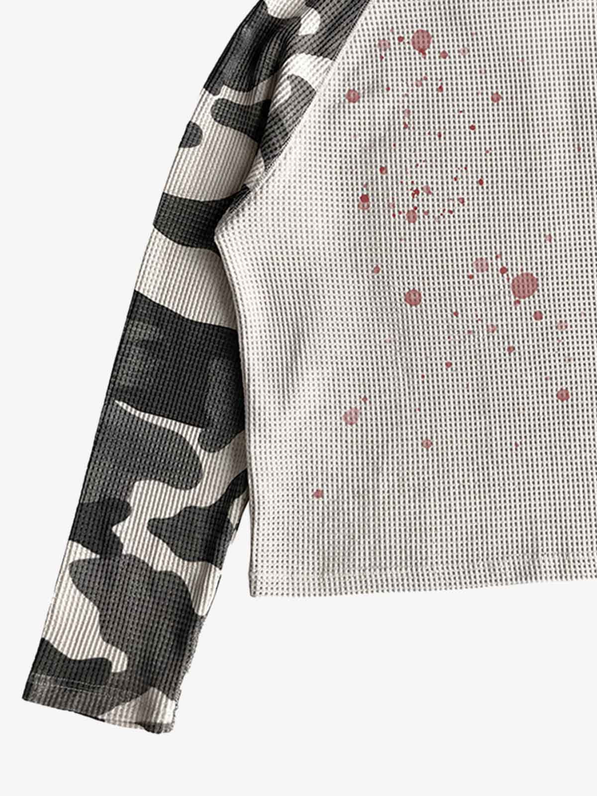 Camo Waffle Raglan Long Sleeve Tee