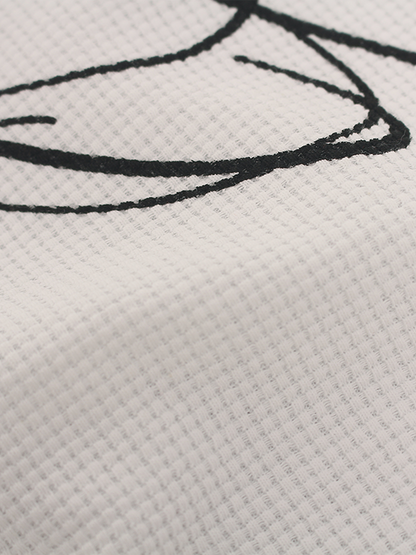 Side Script Waffle Knit T-Shirt