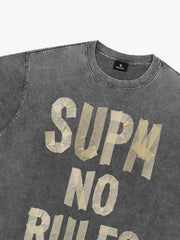 Washed Tape Collage “No Rules” T-Shirt 