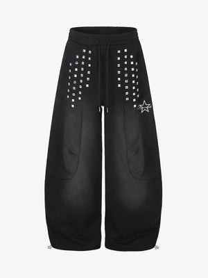Studded Wide-Leg Sweatpants