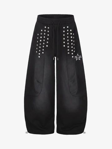 Studded Wide-Leg Sweatpants