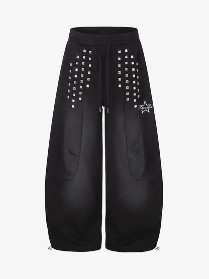 Studded Wide-Leg Sweatpants