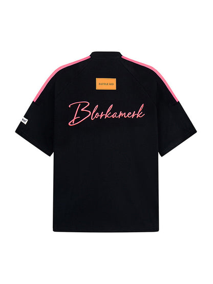 Retro Patchwork Stripe Short Sleeve T-Shirt 