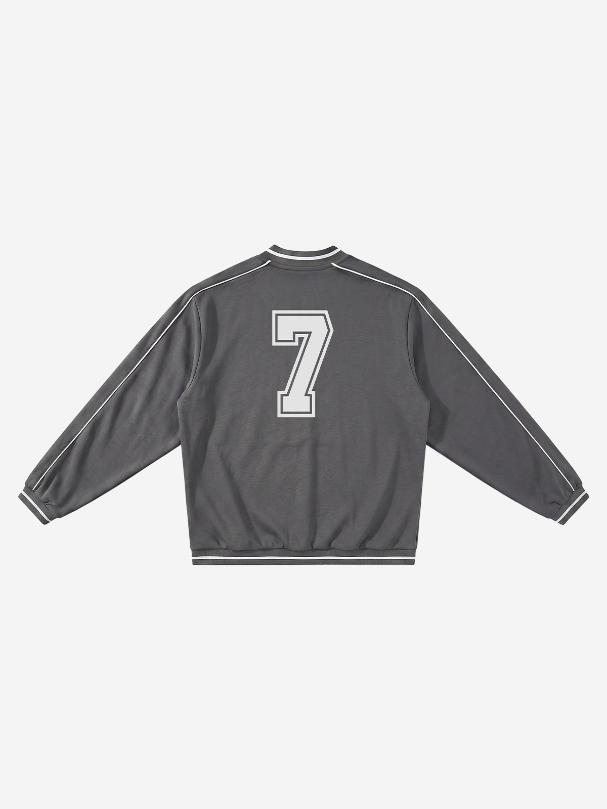 Striped Color Block Logo Graphic V-Neck Sweatshirt