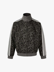 Leopard Pattern Boxy Fit Track Jacket