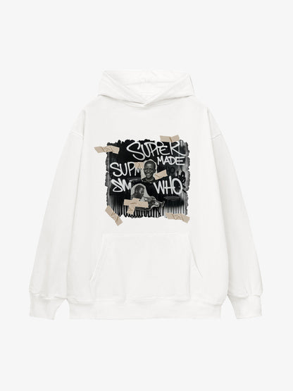 Street Collage Graffiti Font Character Hooded Sweatshirt 