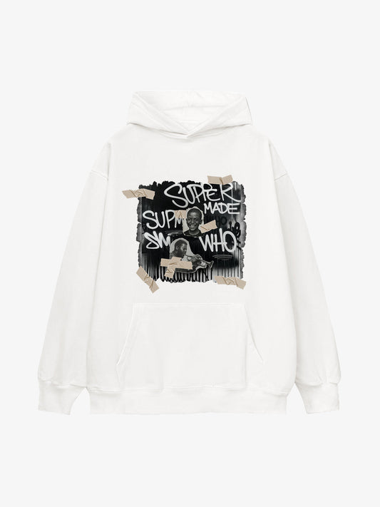 Street Collage Graffiti Font Character Hooded Sweatshirt 