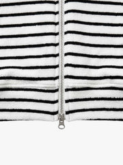 Anchor Appliqué Striped Terry Zip Hoodie