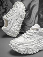 Tire-Tread Distressed Sneakers