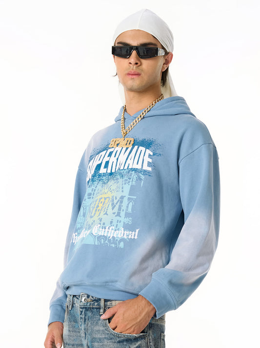 SUPM Church Glass Pattern Hooded Sweatshirt 