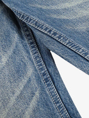 Whisker-Faded Washed Jeans