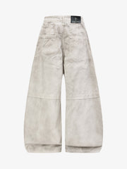 Graffiti Graphic Mud-Dyed Washed Wide-Leg Jeans