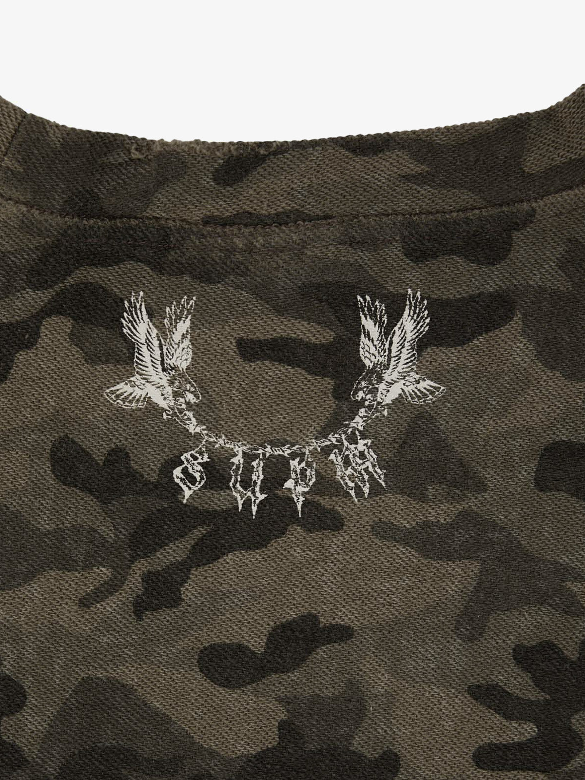 Supermade Camouflage Thorn Print Sleeveless T-Shirt 