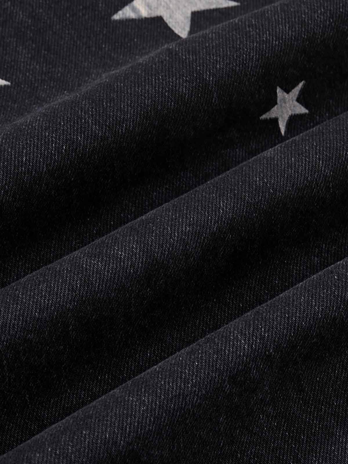 Vintage Star Print Washed Barrel Jeans 