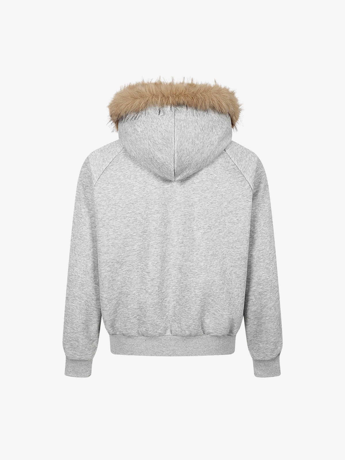 Pelzkapuzenjacke mit Union-Jack-Motiv