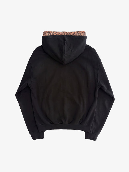 Lagen-Hoodie mit Leopardenmuster im Used-Look