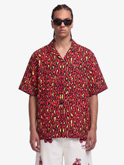 Classic Cheetah Print Camp Collar Boxy Shirt 