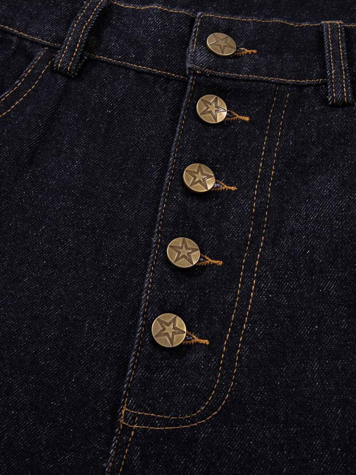 Napoleonic Studded Wide-Leg Jeans