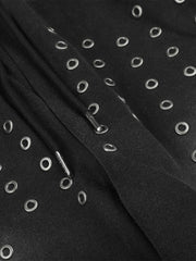 Washed Embroidered Eyelet Studded Pants