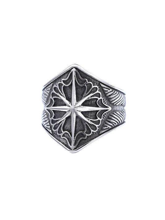 Star Engrave Steel Ring 