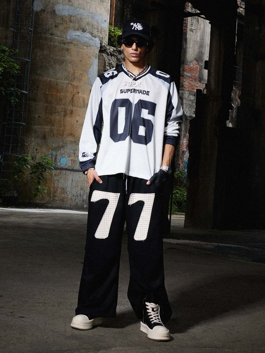 Digital Patchwork Jersey Long Sleeve T-Shirt; White / M, White / L, White / XL, White / 2XL