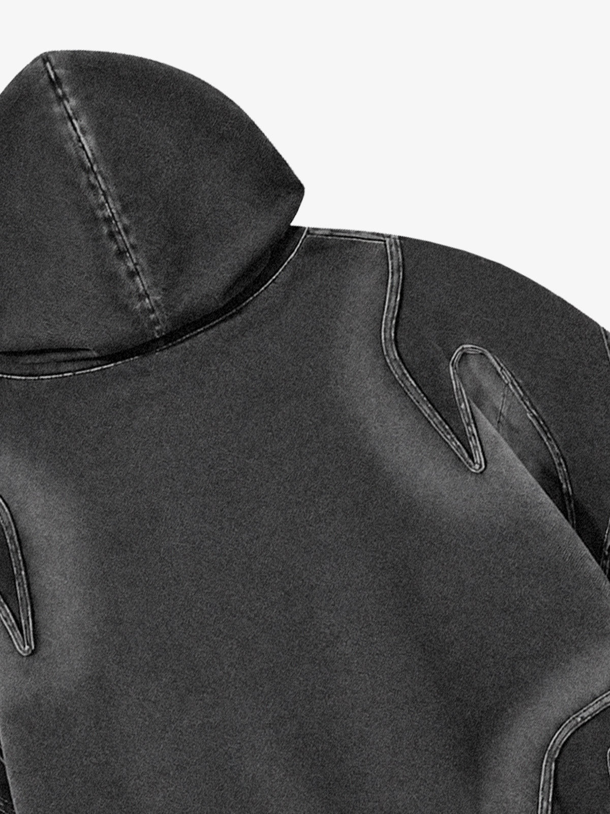Washed Spray-Edge Zip Hoodie & Curved-Leg Sweatpants Set