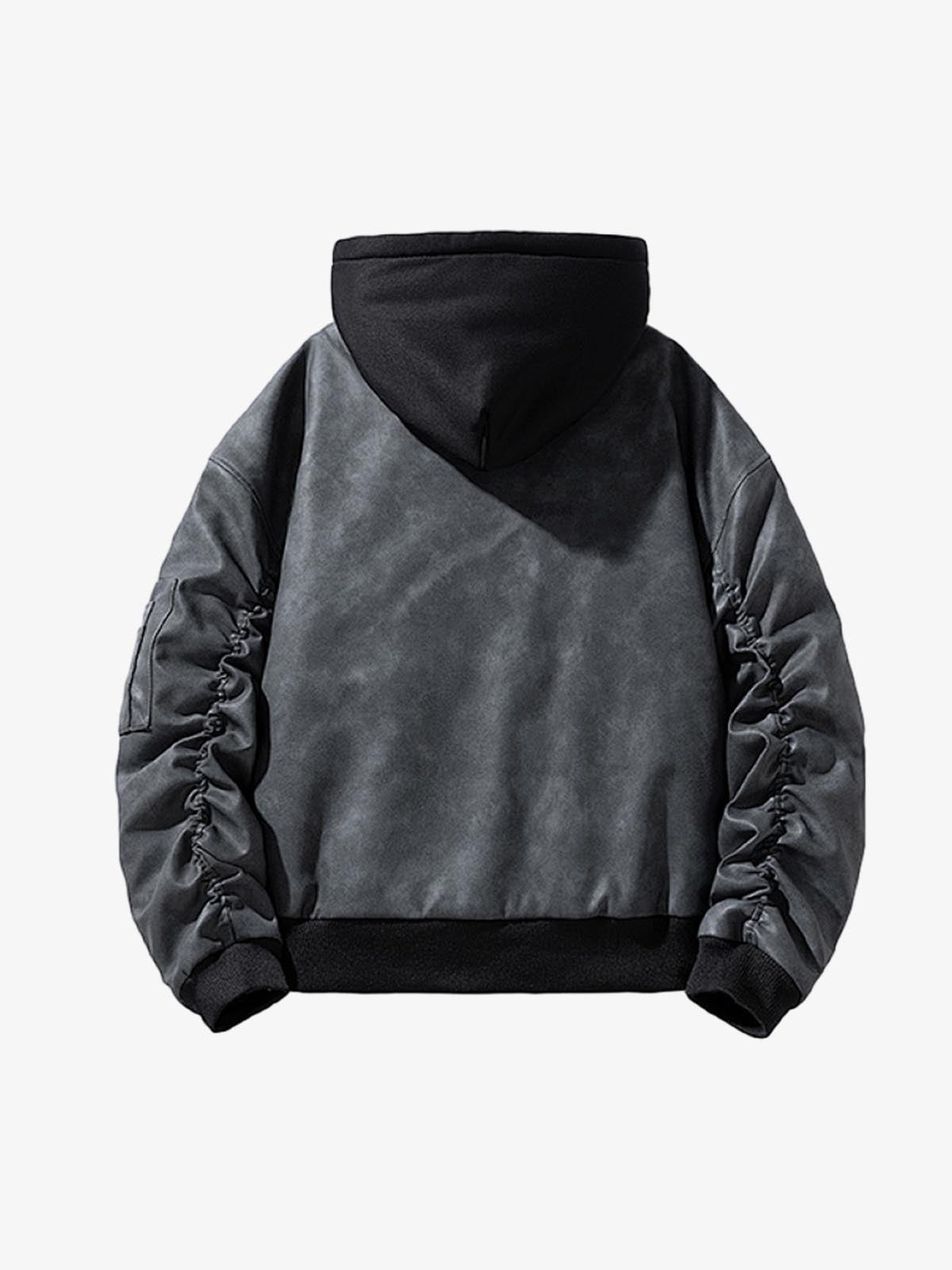 Stylish Velvet Bomber Jacket with Leather Collar for Men 