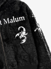 Jacquard Mohair Zip-Up Cardigan