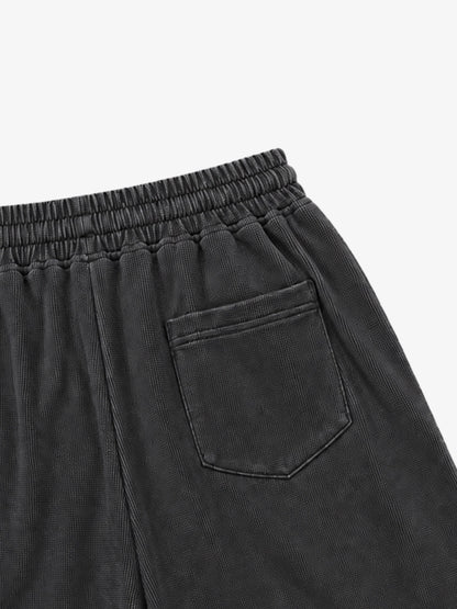 Light Gray Corduroy Relaxed Fit Shorts