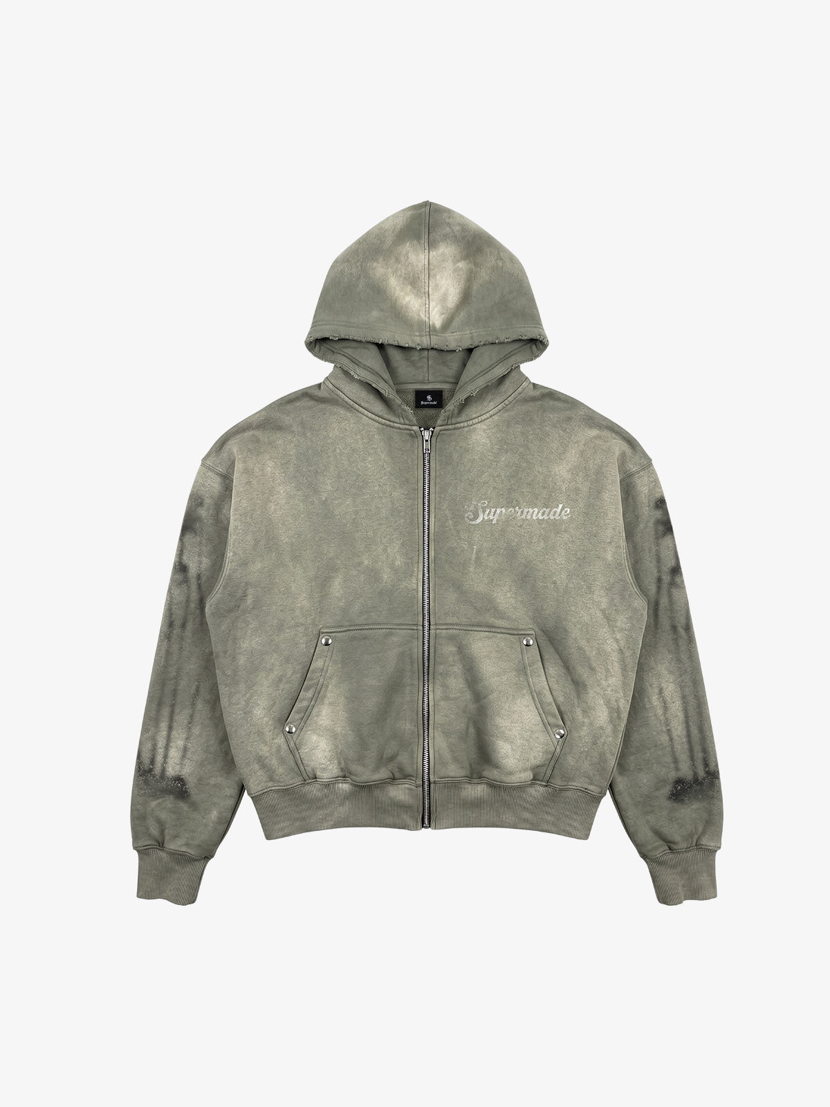 Skull Graphic Washed Hoodie