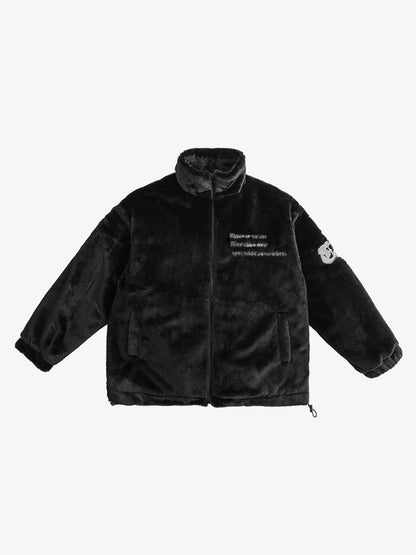 Thesupermade Street Letter Embroidered Fleece Jacket - 1838 