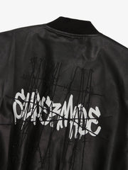 Thorn Destruction Frame Pattern Leather Vest 