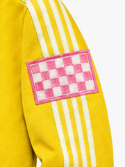 Racing Number Graphic Color Block Cropped Zip Hoodie; Yellow / S, Yellow / M, Yellow / L, Yellow / XL, Yellow / 2XL