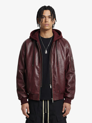 Retro Distressed Washed PU Leather Cotton Jacket 