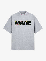 Street Retro MOOD Patch Embroidered Rivet T-shirt - 2440 