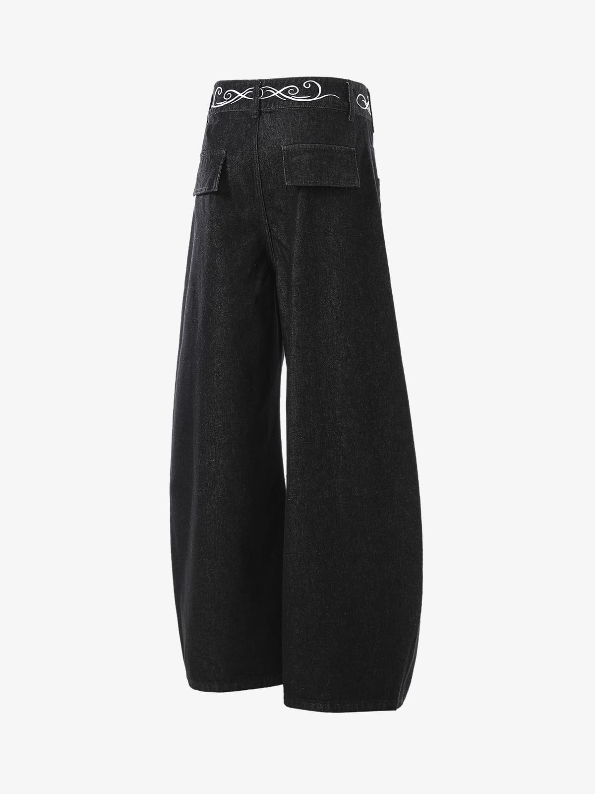 High-Waisted Wide-Leg Cargo Pants with Unique Pocket Design 