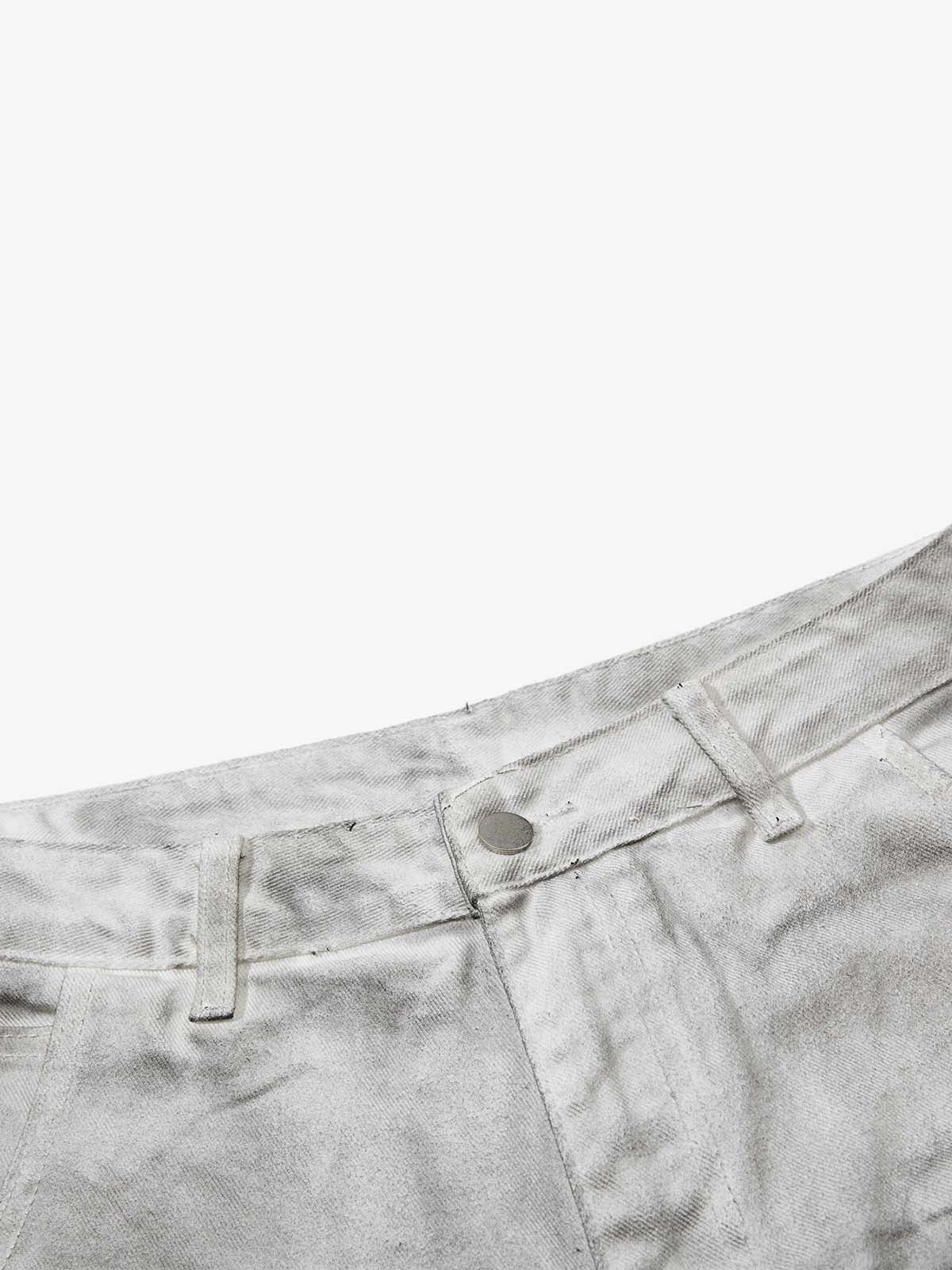 Heavy-duty Waxed Flared Jeans