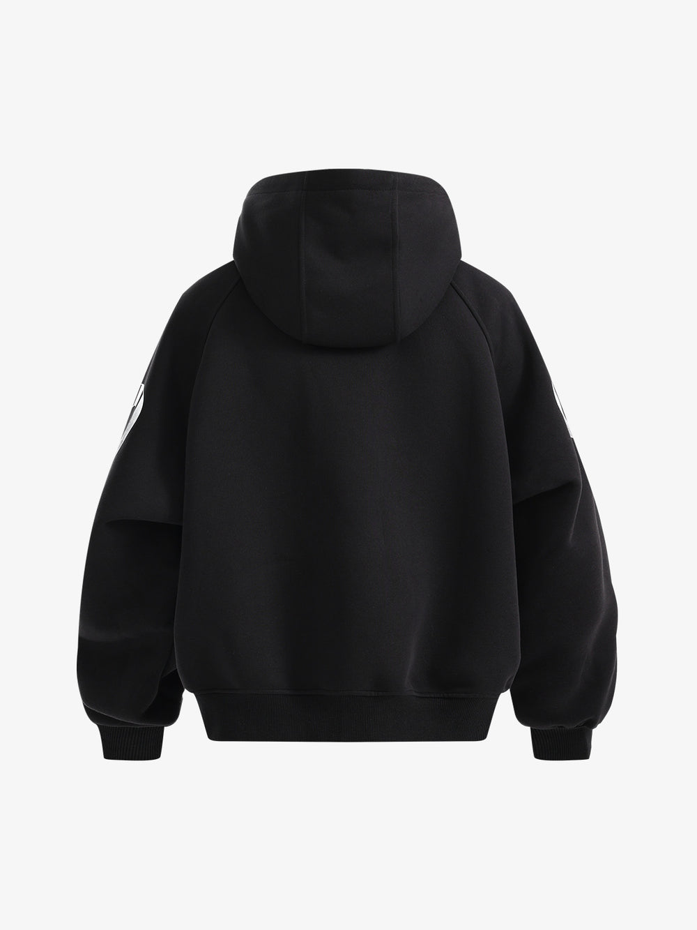 Striped Badge Raglan Hooded Sweatshirt