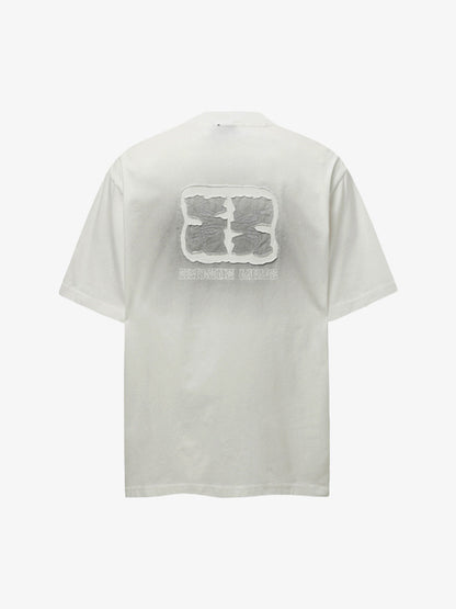 Patch Embroidery Spray Painting Gradient T-shirt 