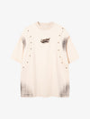 Studded Appliqué Distressed Tee