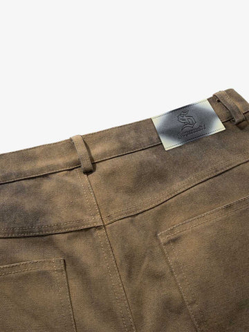 Jeansshorts mit schmutzigem Schlammwaschmuster