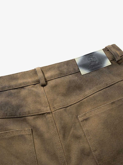 Jeansshorts mit schmutzigem Schlammwaschmuster