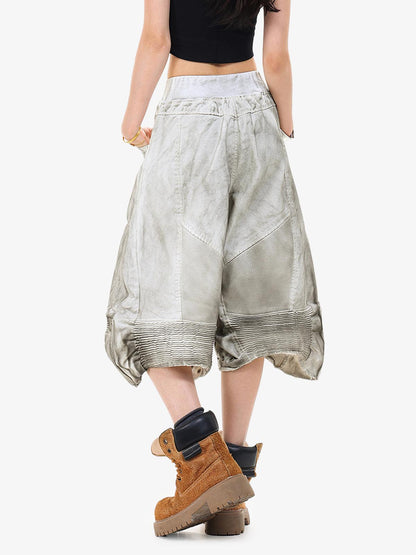 Dirty Wash Denim Shorts