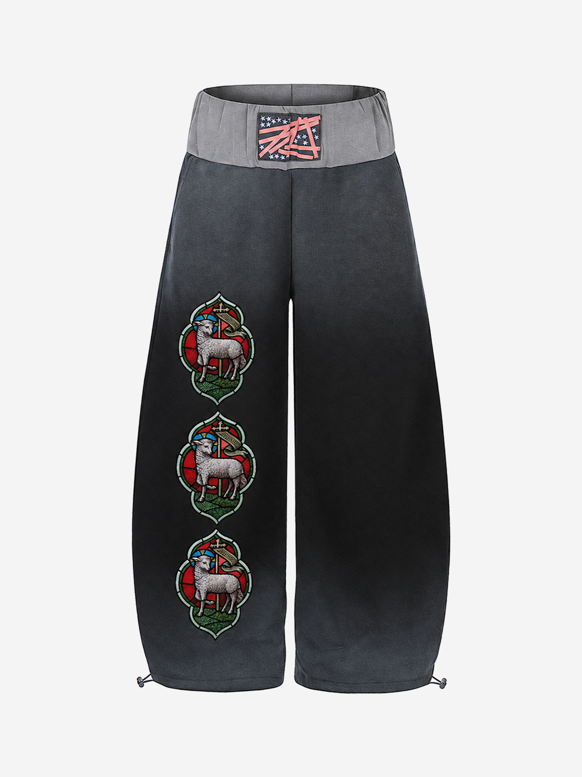 Gradient Graphic Wide-Leg Sweatpants