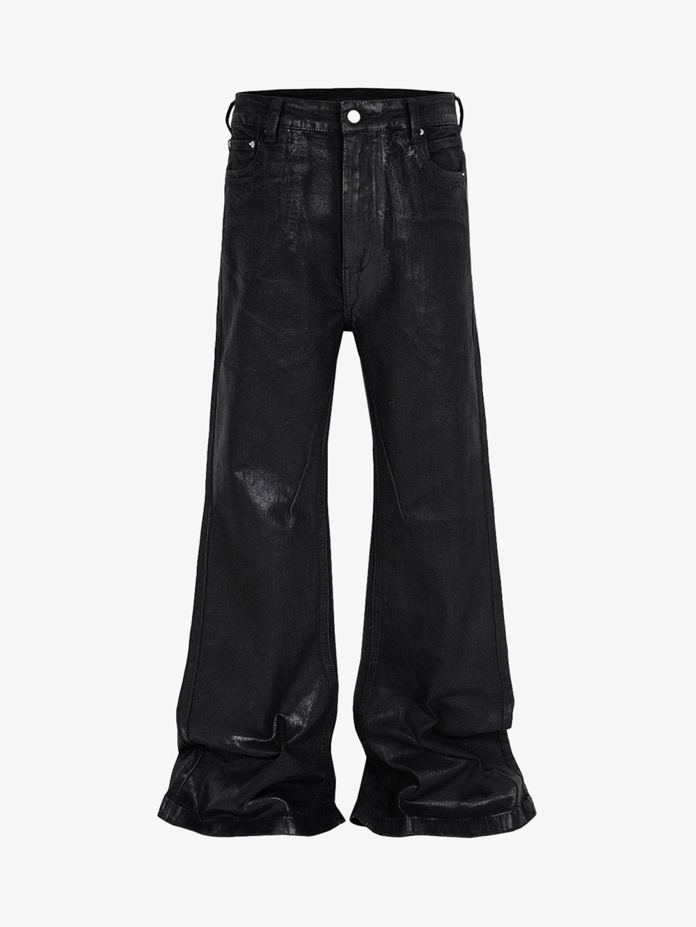 Thesupermade Black Wax Coated Flare Jeans - 2212 