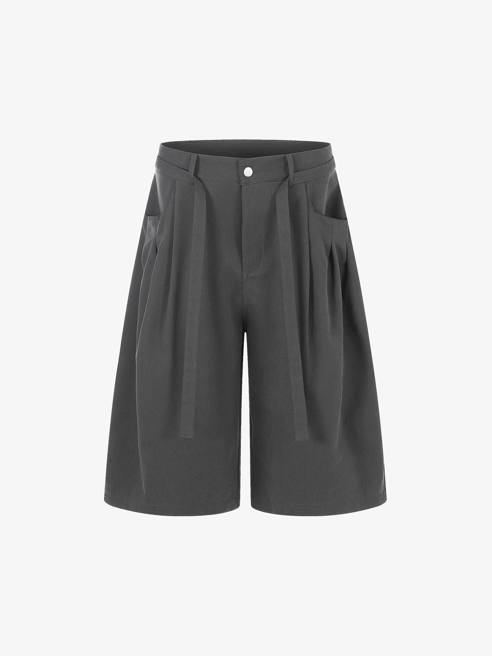 Industrial Pleated Wide-Leg Sartorial Shorts 