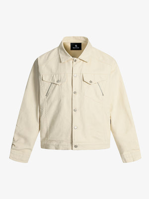 Panel Construction Button-Up Workwear Jacket
